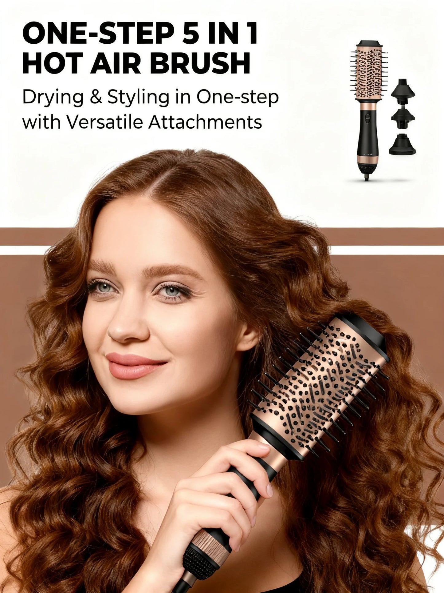 5-in-1 Multifunctional Hair Styling Tools, Hot Air Brush, Hair Dryer, Straightening Brush, Hair Curler, Straightening Brush,220V