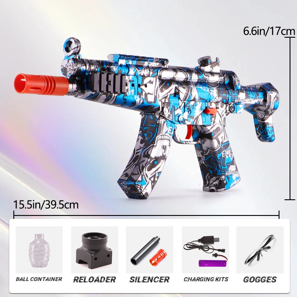 MP5 Rechargeable Electric Blaster - Automatic Outdoor Toy Gun for Team Battles - Ideal Gift (No Bullets Included）