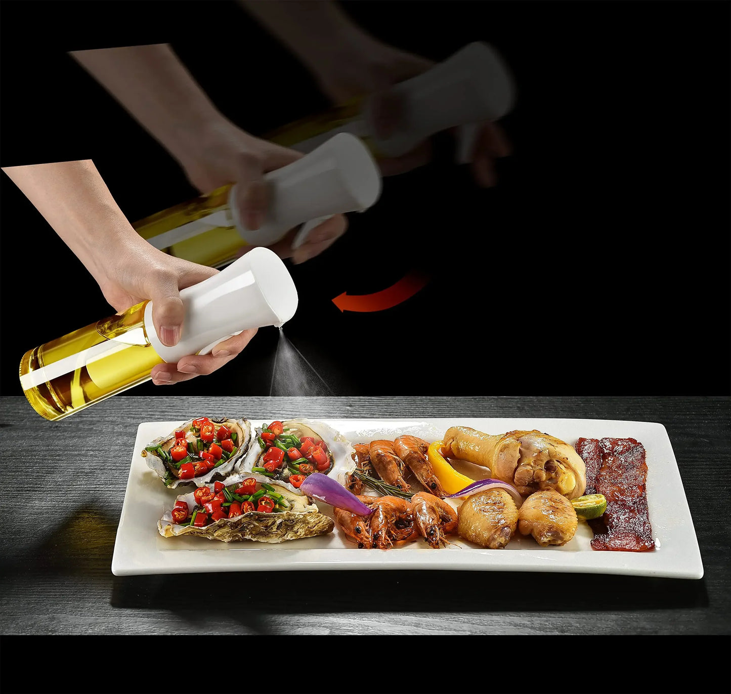 200/300/500ML Pneumatic Spray Bottle Fitness Barbecue Spray Oil Dispenser Kitchen Oil Spray Bottle Cooking Olive Oil Sprayer