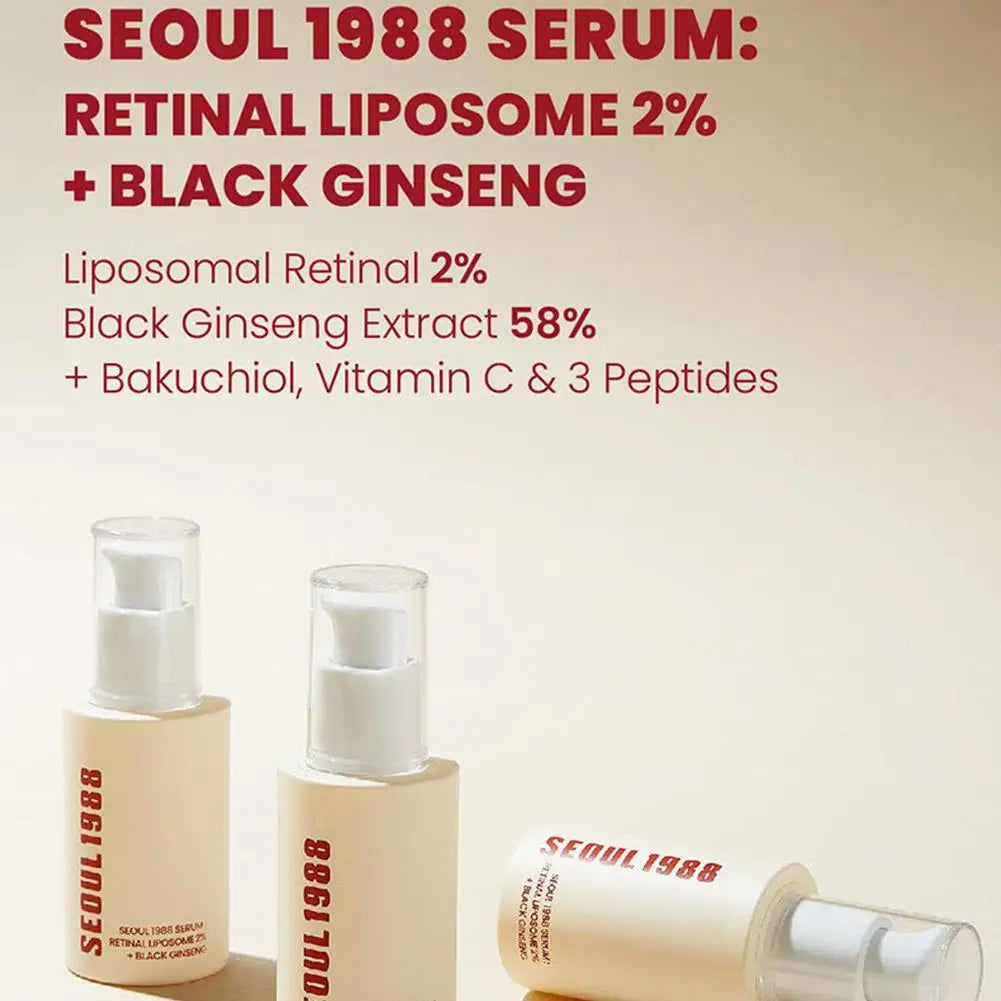 Korean SEOUL 1988 Moisturizing Serum Niacinamide Sunscreen Snail Cream Black Gingeng Extract Glow Face Serum Improve Skin Care