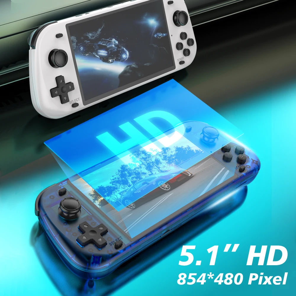 R50S Retro Handheld Games Console 128G 5.1inch IPS Screen Two-player Online Game 64GB Console Retro Game R36S