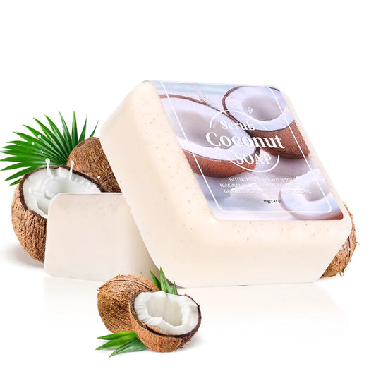 Coconut Glutathione Natural Plant Oil Whitening Cleansing Soap, Portable Travel Business Trip Hotel Cleansing and Bathing Essential Oil Soap Handmade Soap