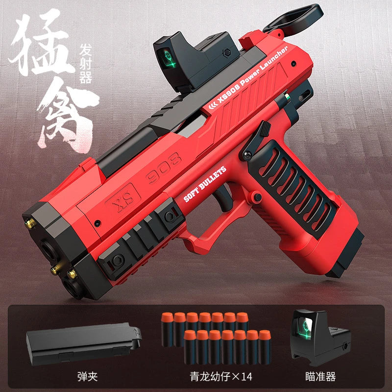 Raptor Launcher Shell Soft Bullet Gun Toy Gun Outdoor Chicken Pistol Model Can Be Hung Manually Loaded Christmas Gift 2025