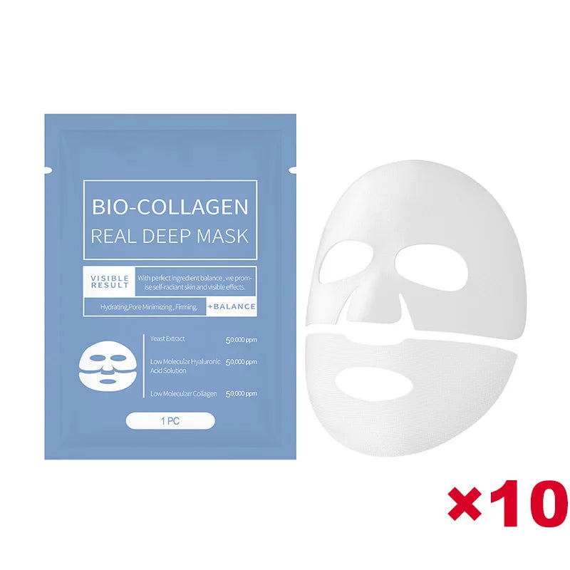 1/3/5/10PCS Bio Collagen Face Mask Anti Wrinkle Fade Face Fine Line Lift Firm Skin Anti-Aging Brighten SkinCare Korean Cosmetics