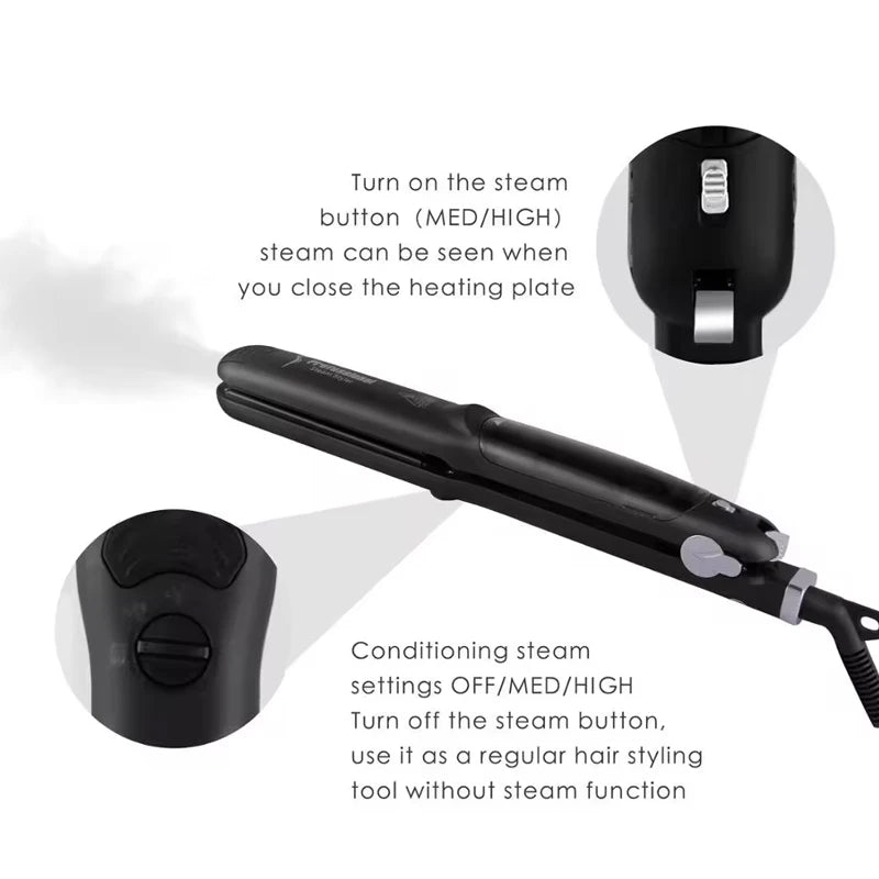 Professional Steam Hair Straightener Ceramic Vapor Hair Flat Iron Straightening Iron Curler Steamer Hair Styling Tool