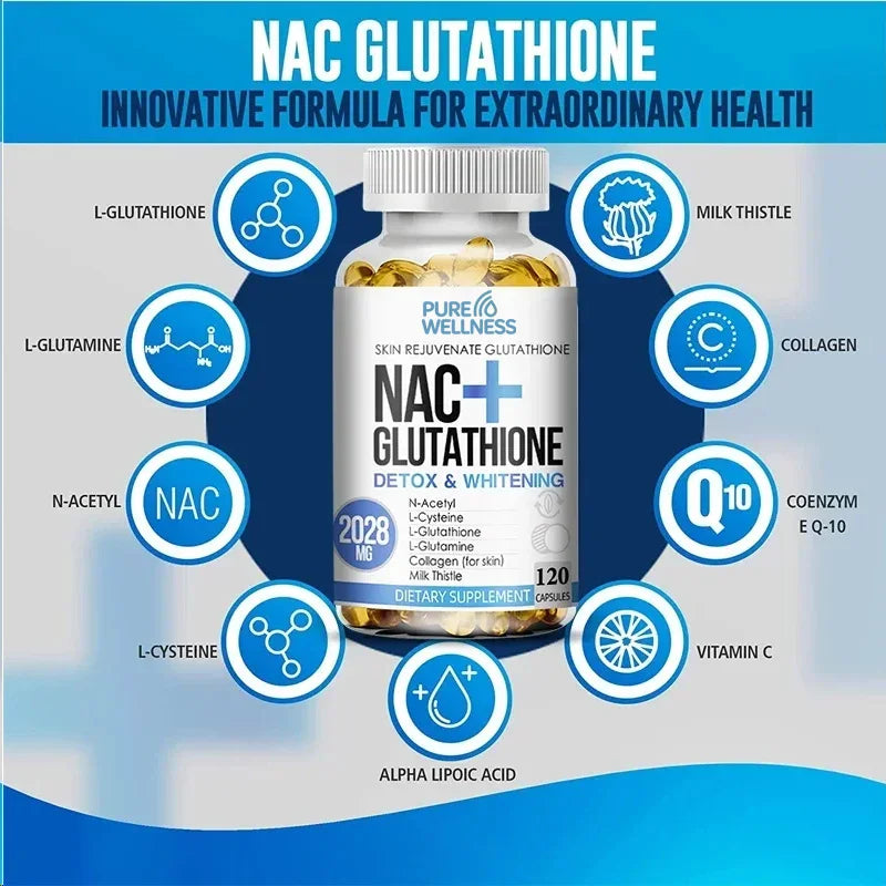 Glutathione Protein Capsules, Beautiful Skin, Antioxidant Supplement, Healthy Skin Care, Hair, Nails, Immune Support