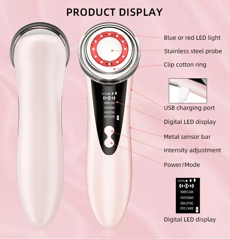 Clean Face Skin Rejuvenation Lifting Tighten Multifunctional Facial Skin Care Beauty Massager Electric Facial Massage Device