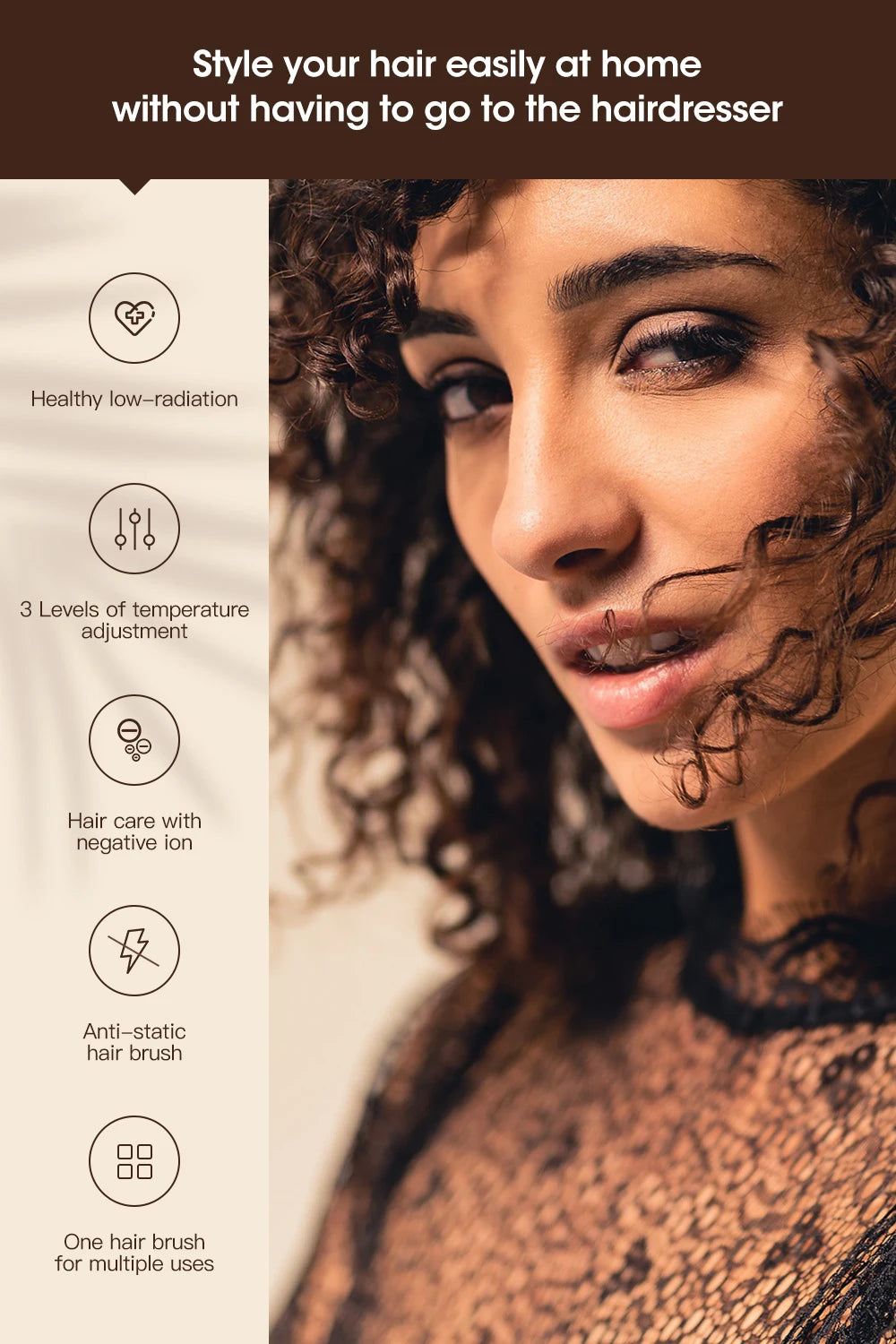 Kinseibeauty Hair Dryer Comb Straightener Dual-purpose Hot Air Brush Ceramic Anti-ironing Blower Multi-function Styling Tools