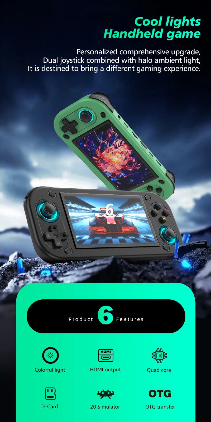 R43S Retro Handheld Video Game Console Open Source Linux System 4.3Inch IPS Screen Portable Pocket Video Player Gaming Machine