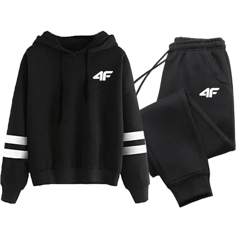 Hot Sales Women's Tracksuit Hoodies Stripe Casual Single Piece Sweatshirts and Daily Sweatpants Comfort Outdoor Jogging Sports