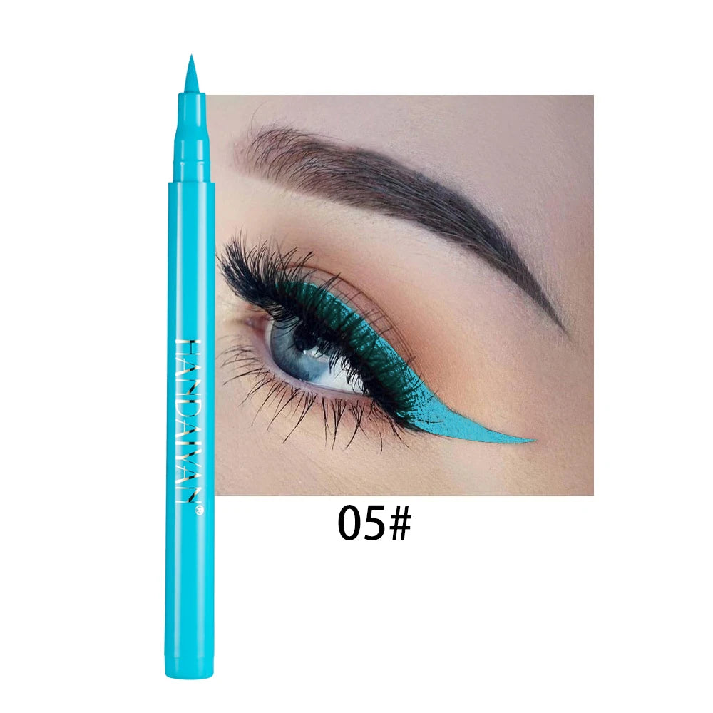 Waterproof Rainbow Matte Colorful Liquid Eye Liner Pencil White Pink Color Eyeliner Pen Makeup Make Up Long-Lasting Cosmetics