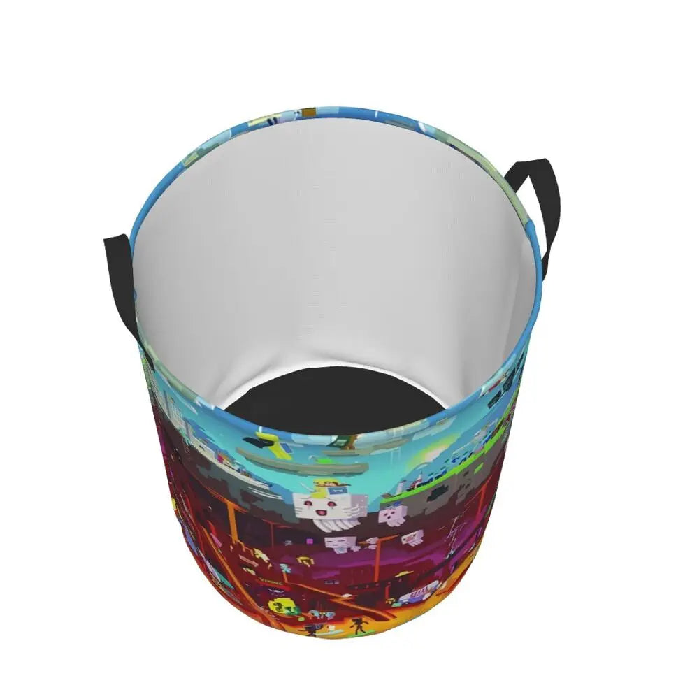 Custom Anime Game Mine C-Crafts Cartoon Laundry Hamper Large Clothes Storage Basket Toy Bin Organizer for Kids