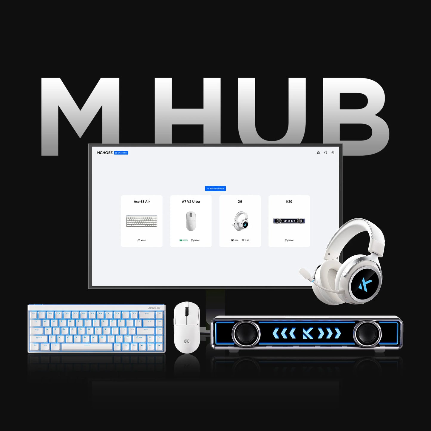 MCHOSE A7 V2 Lightweight Wireless Gaming Mouse Dual 8,000Hz Polling Rate PAW3950 TI Gaming Esports Office Mouse