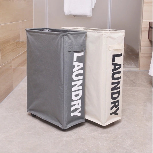 1pc 22" Rolling Slim Laundry BasketWithStandFoldable Waterproof Sorter AndOrganizerOn Wheels Tall Thin DirtyLaundryHamper Basket