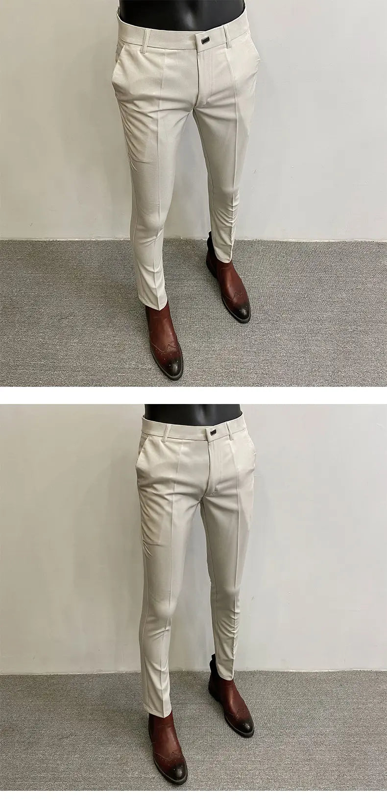 Men Suit Pants Formal Trousers Pantalone Hombre Stretch Slim Solid Color Casual Dress Full Length Pants Fashion New Men Clothing