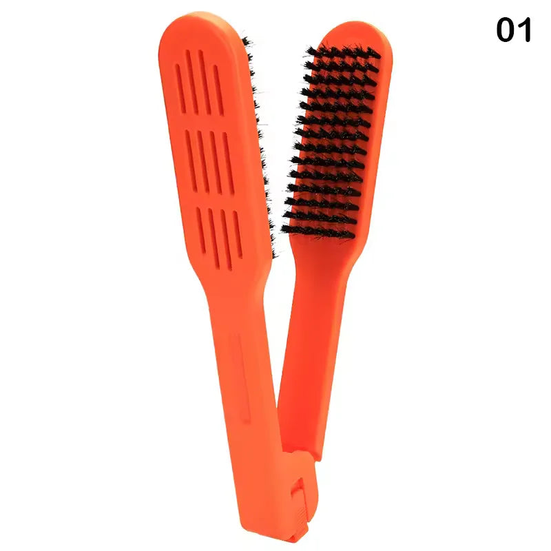 Double Sided Ceramic Hair Straightener Comb & Styling Brush Natural Wood 2 in 1 Styling Tool for Women