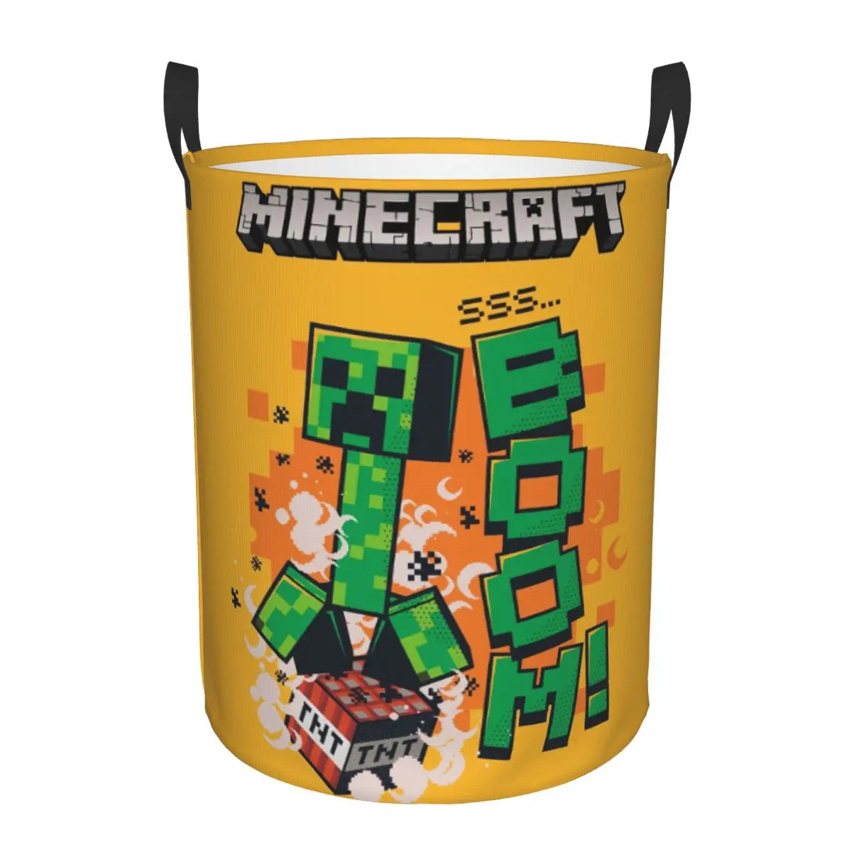 Custom Anime Game Mine C-Crafts Cartoon Laundry Hamper Large Clothes Storage Basket Toy Bin Organizer for Kids