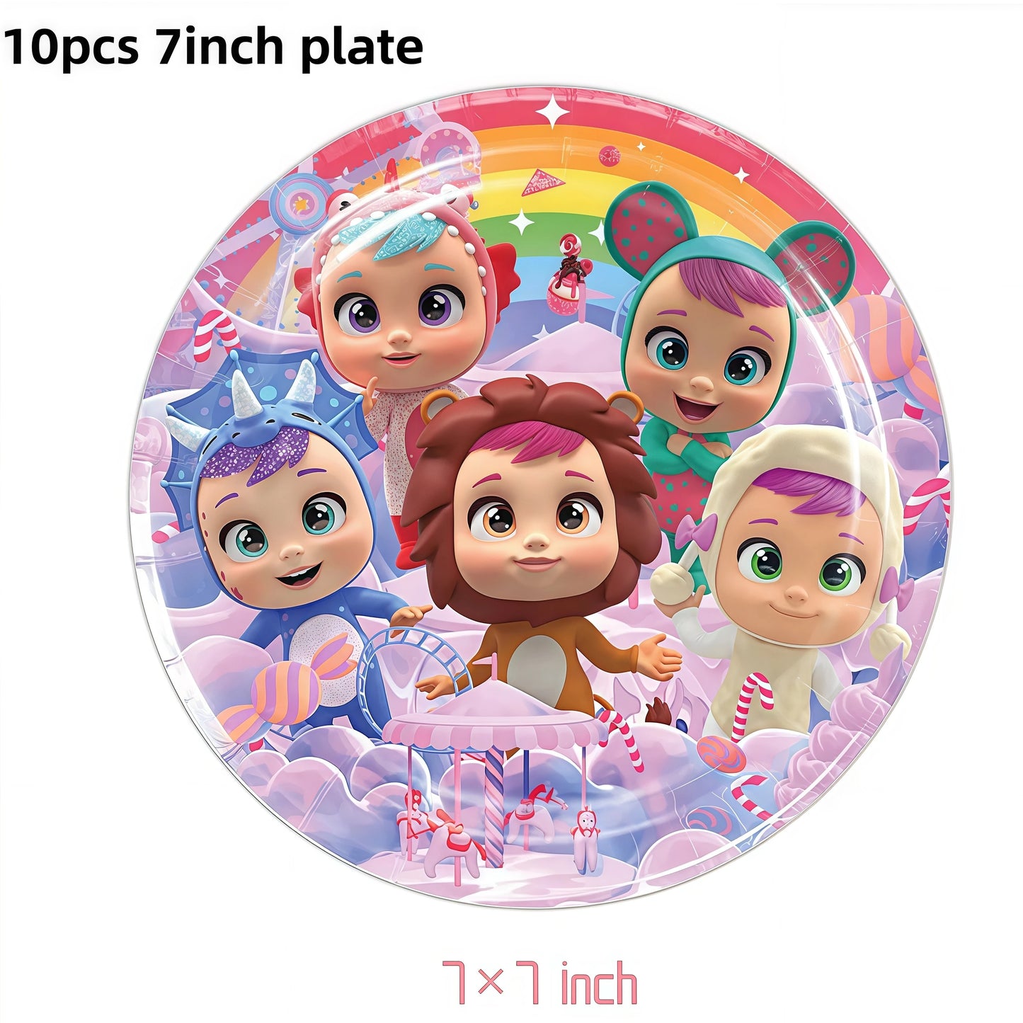 Cry Babiesed Birthday Party Decoration Tableware Cups Plates Balloons Cake Topper Tablecloth Backdrop Baby Shower Party Supplies