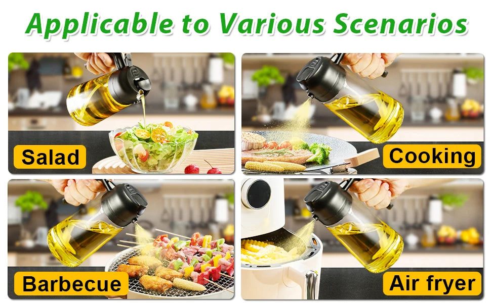 200/300/500ML Pneumatic Spray Bottle Fitness Barbecue Spray Oil Dispenser Kitchen Oil Spray Bottle Cooking Olive Oil Sprayer