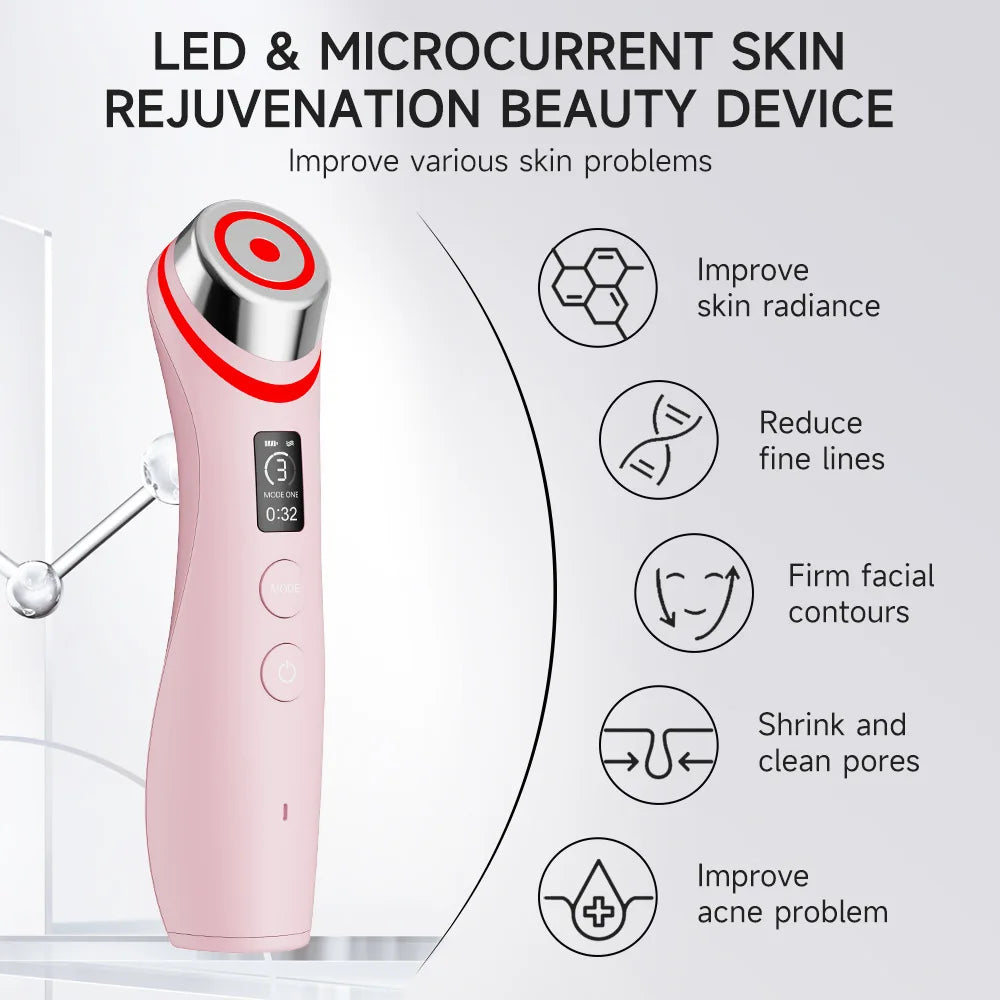 UBilli Booster Pro Led Facial Light Therapy 5 Colors Eye Beauty Wand Red Light Eye Massager for Skincare Rejuvenation Tool