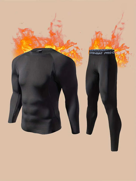 Men's thermal underwear pantsuit, outdoor running, cycling and skiing equipment, sports and fitness wear casual clothes