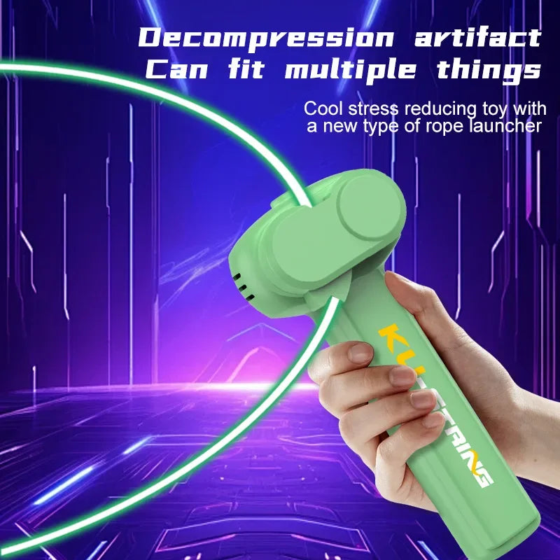 Glow in the Dark Rope Launcher Toy | Handheld Flying Shooter | Interactive Kids Lasso | Decompression Fun Toy for Party & Gifts