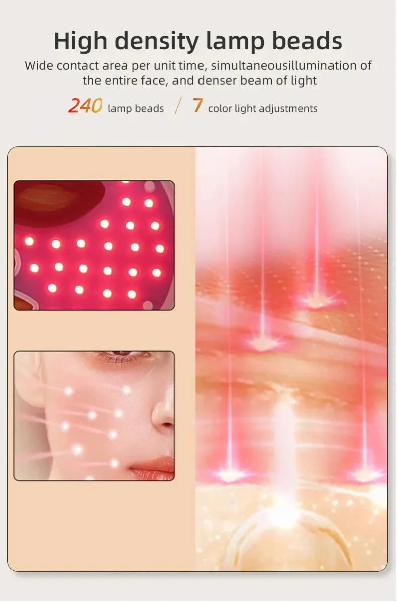 LED Photon Beauty Infrared Mask Instrument USB Electronic Mask Rejuvenation Lightens Fine Lines Brighten Skin Tone Repair Skin