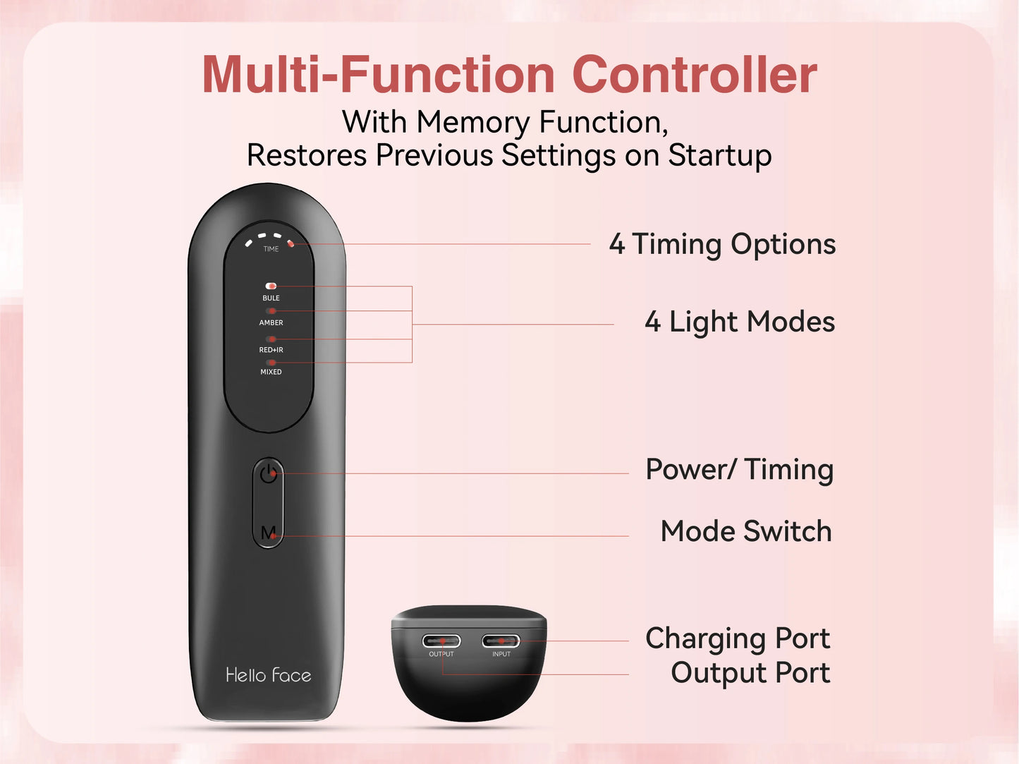 Hello Face M500S LED Mask Device Skin Care Tool Best Gift for lovers, parents, and friends