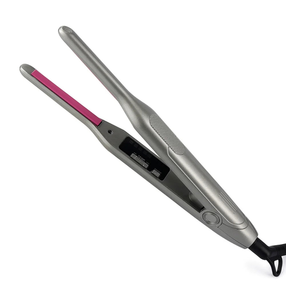 Hair Straightener Curler Professional Ceramic Coating Thinnest Plate Pencil Flat Irons For Short Hair Men's Beard Stylling Tool