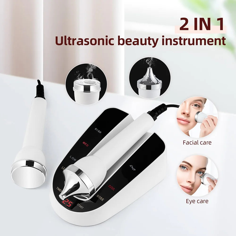 Ultrasound Skin Care Beauty Machine High Frequency Face Eye Massager Face Lifting Facial Clean SPA Ultrasonic Beauty Device