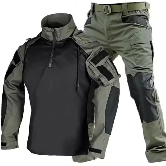 Outdoor Uniform Tactical Suits Wear Resistant T-Shirt Hood Pants Men Clothes Combat Shirts Airsoft Paintball Hunting Clothing