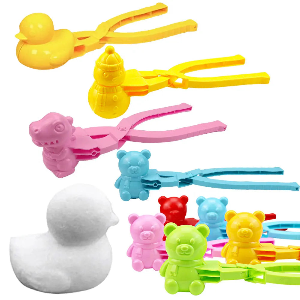 Duck Rice Mold DIY Snowball Maker Onigiri Mold with Handle Winter Snow Toys Cute Animal Rice Shaper for Kids and Adults