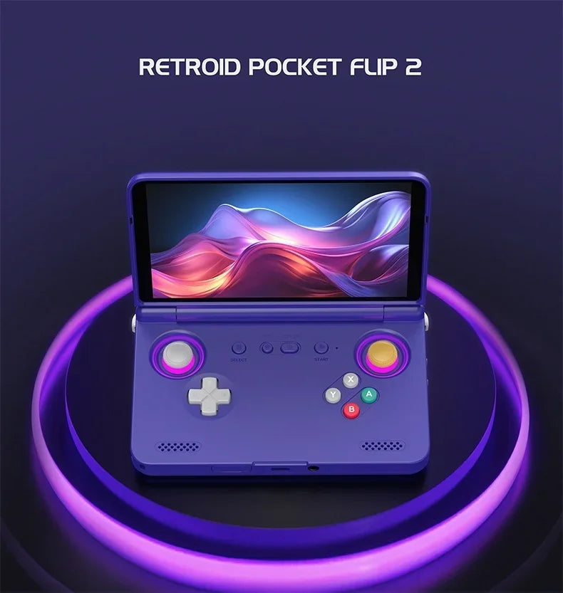 Retroid Pocket Flip2 Game Console 1080p Folding Game Console AMOLED 500Nits 5.5" Screen 5000mAh Handheld Game Machine Custom