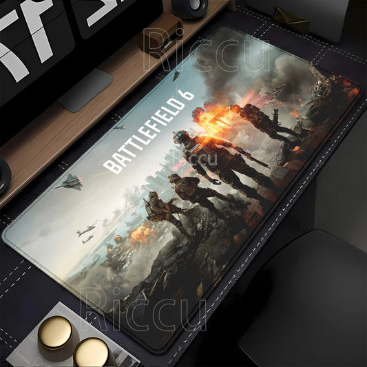 Battlefield 6 Mousepad Keyboard Large offices Accessories Mouse Pad Lock Edge HD printing Gaming E-sports overlock XXL Desk Mat
