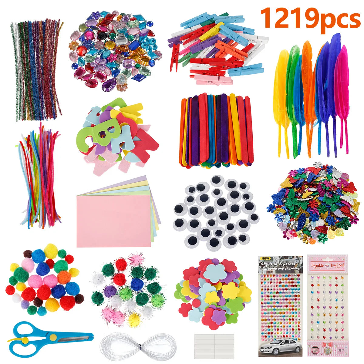 1219pc Kids DIY Art Craft Sets Children Craft Supplies Kits Creative Craft Set for School Projects DIY Activities Party Supplies