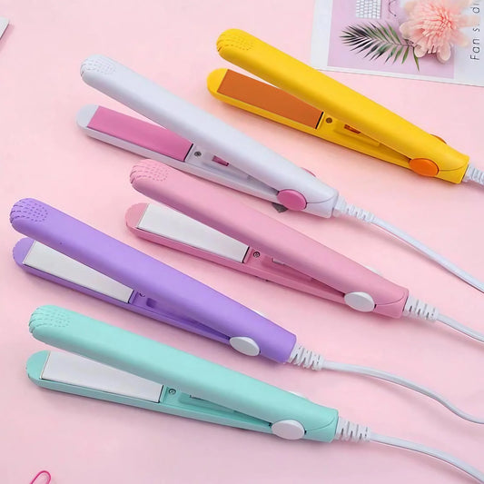 Mini Hair Curling Iron Straightener Small Electric Dual Purpose Bangs Splint for Straight Curly Hair