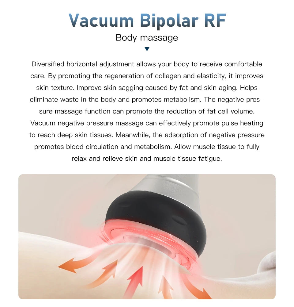 4IN1 Vacuum 40K Body Cavitation Massager Facial Radiofrequency Freckles Removal Fat Burner Cellulite Massager Skin Beauty Device