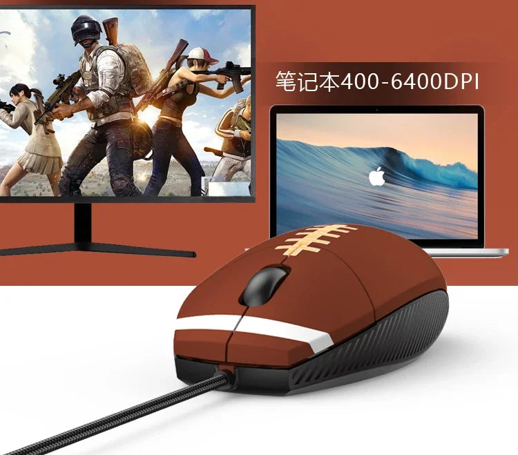 New COMMATECH FKMINI3 Wired Gaming Mouse CF/RTS Lightweight Two Handed Use Gaming Mouse Laptop PC Gamer Accessories Man Gifts