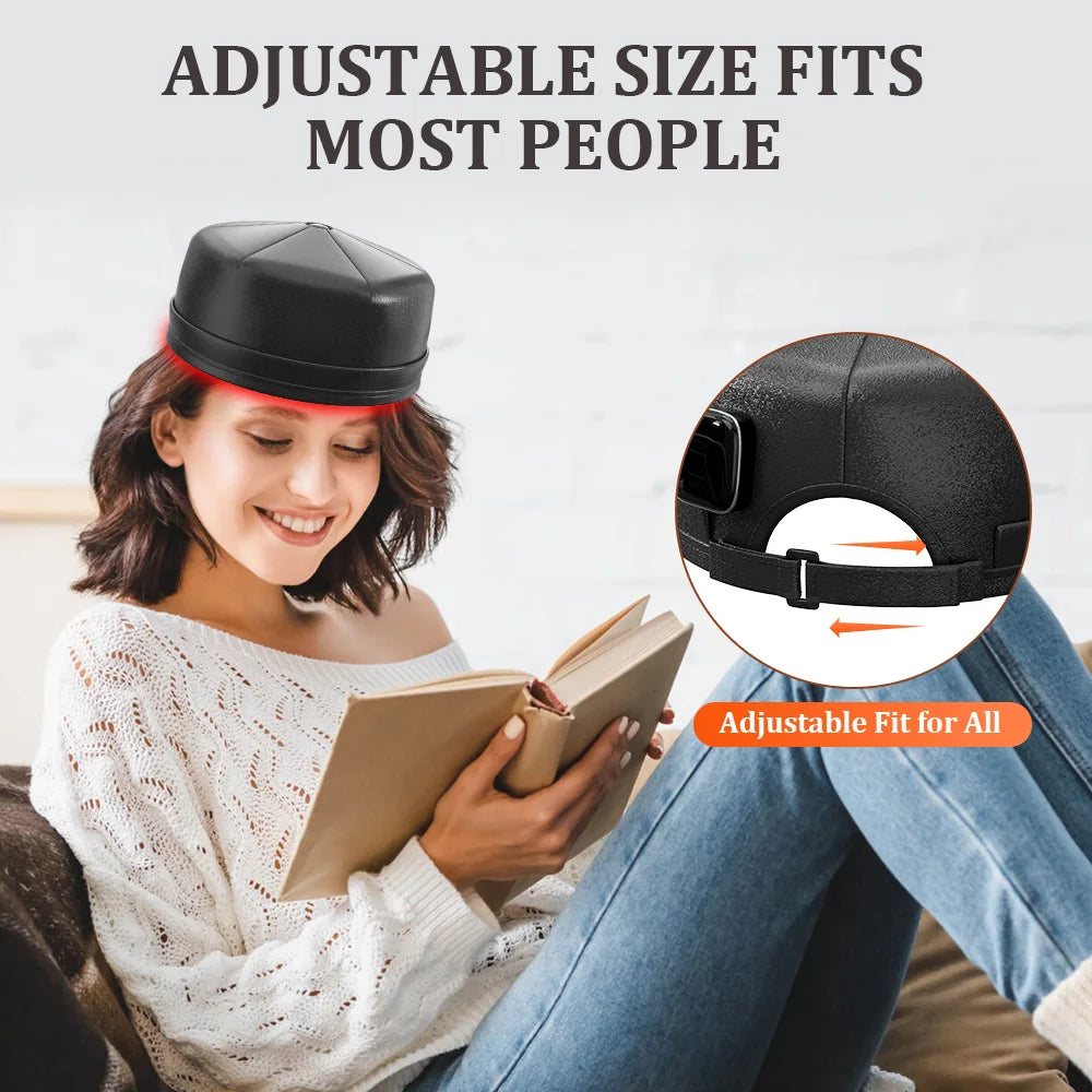 Wireless Hair Growth Laser Cap 120 Diodes 850nm 660nm 4 Levels Anti Hair Loss Stress Relief Infrared Light Relaxation Therapy