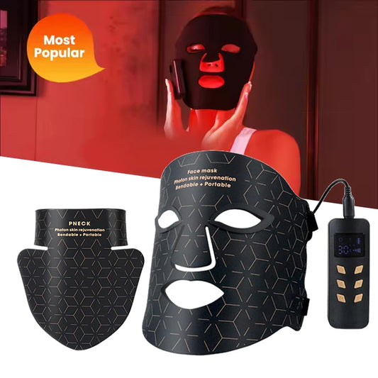 Wholesale Silicone LED Mask Face With Neck LED Photon Red Light Infrared Therapy Flexible Facial Mask Repair Skin Wireless Use