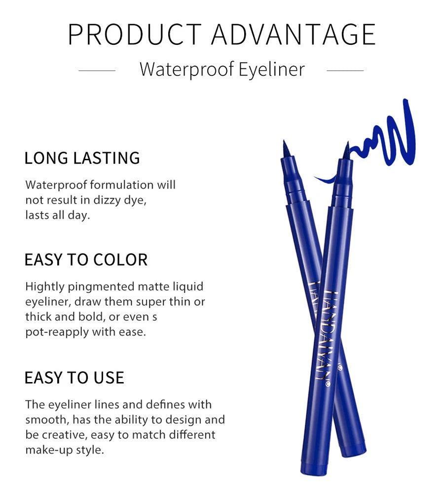 Waterproof Rainbow Matte Colorful Liquid Eye Liner Pencil White Pink Color Eyeliner Pen Makeup Make Up Long-Lasting Cosmetics