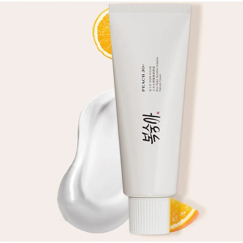 Korean Rice Isolation Cream 50ml Natural Skin Color Concealer Brightens Covers Pores Texture Cream Student' Natural Beauty Cream