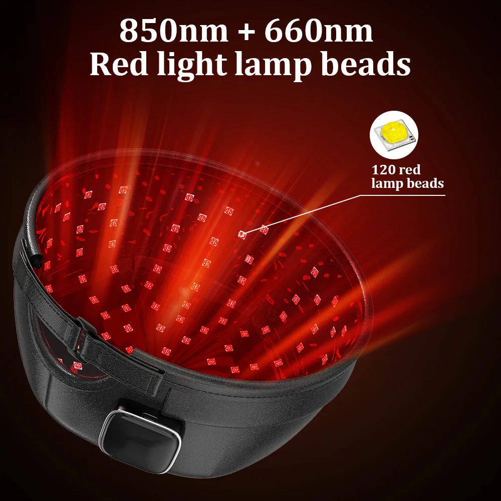 Wireless Hair Growth Laser Cap 120 Diodes 850nm 660nm 4 Levels Anti Hair Loss Stress Relief Infrared Light Relaxation Therapy