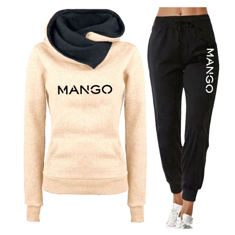 Women's Hoody Tracksuit 2pcs Set Autumn Winter Daily Casual Sporty Jogging Suit Hoodie Sweatpants Ladies Home Outdoor Outfits