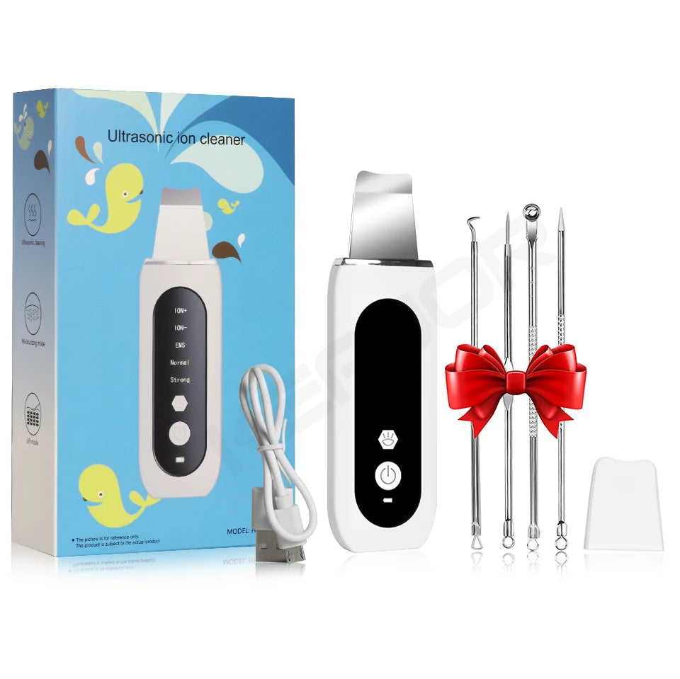 Ultrasonic Skin Scrubber Ultrasonic Deep Face Cleaning Peeling Blackhead Remover Facial Shovel Cleanser Lifting Skin Care
