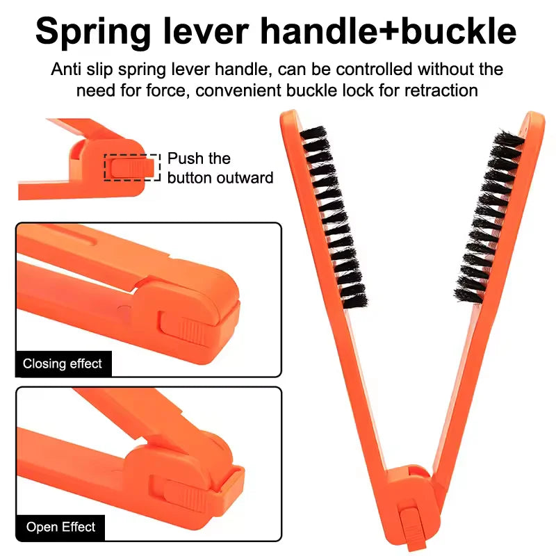 Double Sided Ceramic Hair Straightener Comb & Styling Brush Natural Wood 2 in 1 Styling Tool for Women