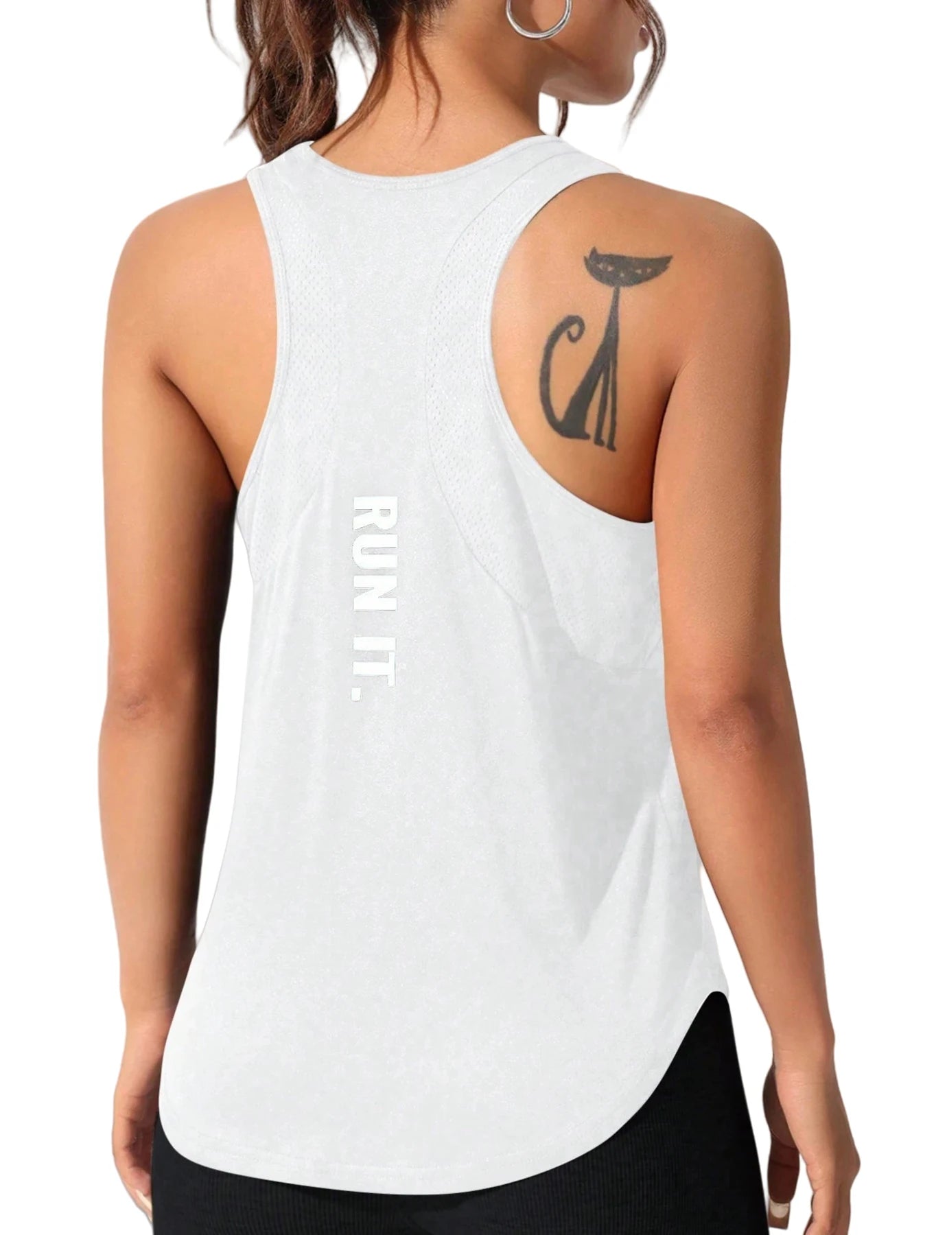 Women's running vest, special letter style, loose long top vest, a good choice for yoga running