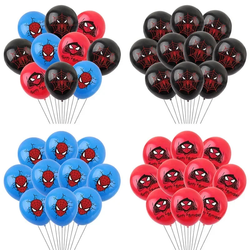 10pcs 12inch Marvel Superhero Party Supplies Spider-Man Theme Birthday Decorations Latex Balloons Kids Birthday Party Balloons