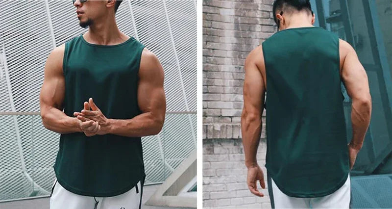 Men's Clothing Bodybuilding Gym T-shirts for Men Basketball Man Sleeveless Shirt T-shirt Vest Summer Clothes Tops Tees