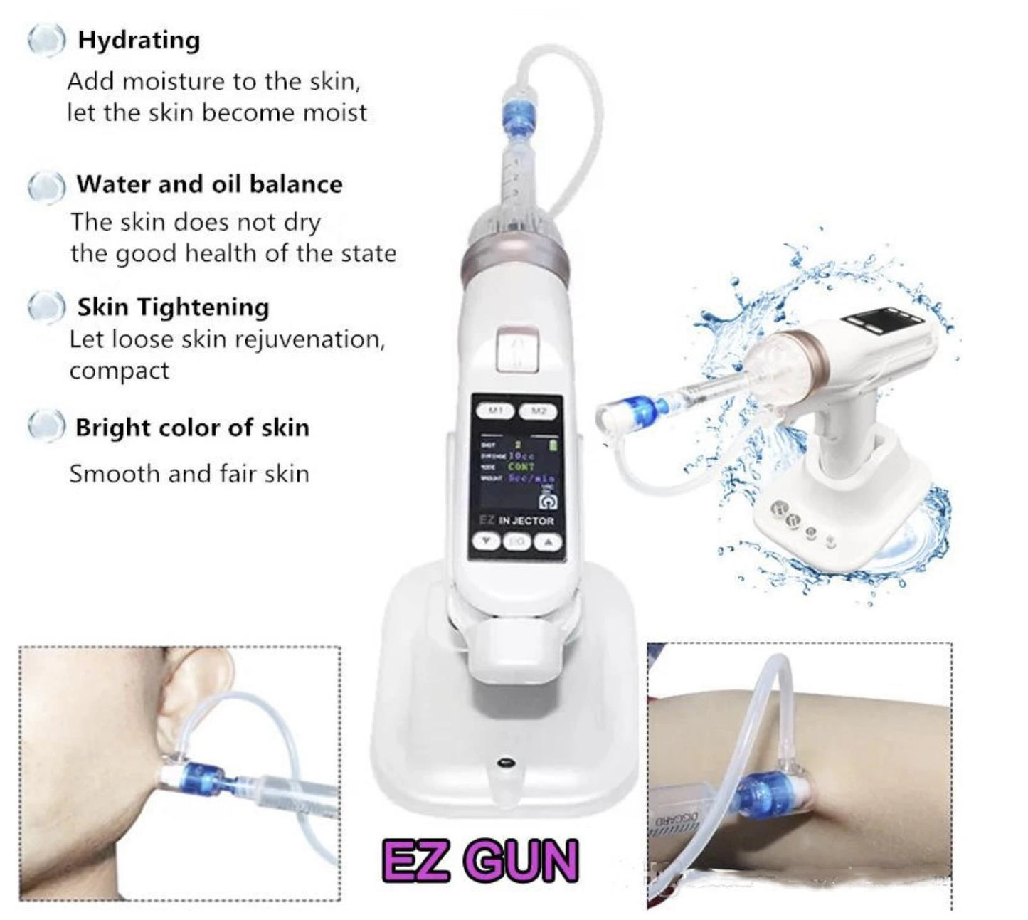 EZ Meso Gun Derma Microneedle Pen Korea Negative Pressure Skin Rejuvenation EZ 5pin 9pin Needle Hydrating Skin Tighten Mesogun